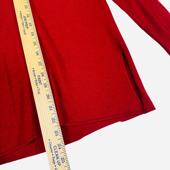 Orvis Merino Wool & Cashmere Blend V-Neck Cardigan Sweater - Crimson Red - Picture 6 of 8